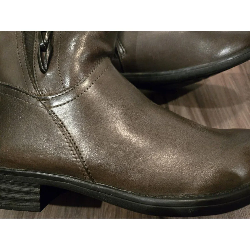 Bussola Trista Womens Size 38 Brown Vintage Calf Leather Tall Boots Zipped